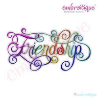Friendship Calligraphy Script Embroidery Design - Large