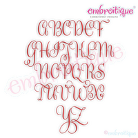 Beatrice Monogram Set 1 - Medium - Upright Calligraphy Script Alphabet for Machine Embroidery