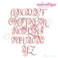 Beatrice Monogram Set 2 - Small - Upright Calligraphy Script Alphabet for Machine Embroidery