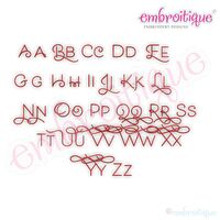 Becca Set 10 - EXCLUSIVE - Thin Calligraphy Swash Upright Alphabet Font for Machine Embroidery