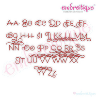 Becca Set 6 - EXCLUSIVE - Thin Calligraphy Swash Upright Alphabet Font for Machine Embroidery