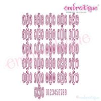 Cameo Decorative Initial Monogram Set - SMALL  -  2" 3" 4" Sizes Included   Embroidery Alphabet Font Letters