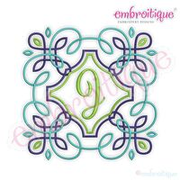 Johnson Monogram Machine Embroidery Curly Ornate Font Frame