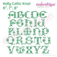 Kelly Irish Celtic Knot FULL Alphabet * 6", 7", 8"