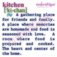 Kitchen Definition Embroidery Design