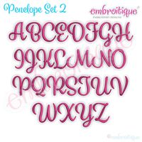 Penelope Set 2 - Exclusive Calligraphy Script Monogram Alphabet Font for Machine Embroidery, 2 image