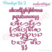 Penelope Set 2 - Exclusive Calligraphy Script Monogram Alphabet Font for Machine Embroidery, 3 image