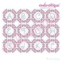 Romance Fancy Framed Monogram Initial Alphabet Font for Machine Embroidery, 2 image
