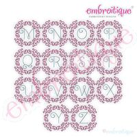 Romance Fancy Framed Monogram Initial Alphabet Font for Machine Embroidery, 3 image