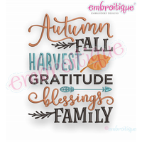 Autumn Fall Harvest Gratitude Block