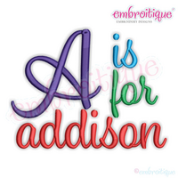 Addison Monogram Set- Small Embroitique Exclusive Machine Embroidery Alphabet Font