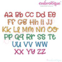 Addyson Set 1 Whimsical Machine Embroidery Alphabet Monogram Font - Great for Boys and Girls!, 2 image