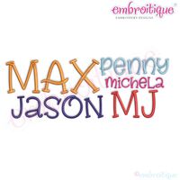 Addyson Set 1 Whimsical Machine Embroidery Alphabet Monogram Font - Great for Boys and Girls!, 3 image