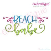 Beach Babe Adorable Summer Time Vacation Machine Embroidery Design