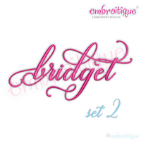 Bridget Monogram Set 2 - Small - Beautiful Calligraphy Swash Interchangeable Machine Embroidery Alphabet font - BX files included