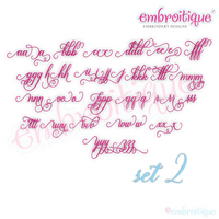 Bridget Monogram Set 2 - Small - Beautiful Calligraphy Swash Interchangeable Machine Embroidery Alphabet font - BX files included
