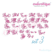 Bridget Super Set (sets 1, 2 & 3) - Small - Beautiful Calligraphy Swash Interchangeable Machine Embroidery Alphabet font - BX files included