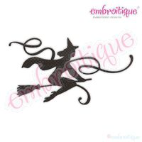 Chevron Fill Stitch Flying Flourish Wicked Witch Halloween