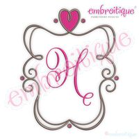 Curly Heart Font Frame - Valentines, Wedding, 2 image