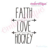 Faith Love Hockey Rae Dunn Style Farmhouse Chic Machine Embroidery Design