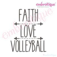 Faith Love Volleyball Rae Dunn Style Farmhouse Chic Machine Embroidery Design