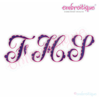 Fallyn Filled Monogram Set - girly, lacy alphabet -  Embroitique Machine Embroidery Design
