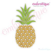 Fancy Pineapple Fruit Welcome Fill Stitch Instant Download Machine Embroidery Design