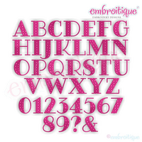 Garner Embroitique Exclusive Patterened Fill Stitch Block Monogram Font