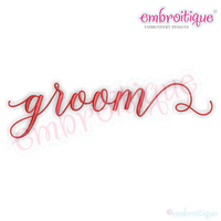 Groom  in Calligraphy Script - Love Marriage Wedding Valentines- Machine Embroidery File
