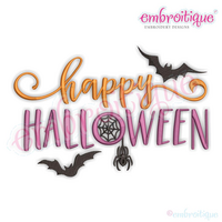 Happy Halloween with Bats and Web
