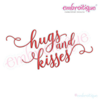 Hugs & Kisses - Love Marriage Wedding Valentines- Machine Embroidery File