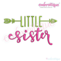 Little Sister With Arrow- Sibling design - Machine Embroidery Design