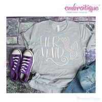 Mermaid Hermaid  with Tail Funny Mother Daughter matching machine embroidery design set, 2 image