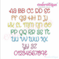 Snickerdoodle Adorable Cute and Curly SMALL SET  Embroitique Exclusive machine Embroidery Monogram Font - 1", 1.5", 2", 2.5" 3"
