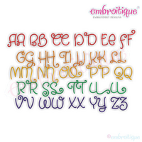Snickerdoodle 2 Adorable Cute and Curly SMALL SET  Embroitique Exclusive machine Embroidery Monogram Font - 1", 1.5", 2", 2.5" 3"