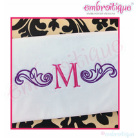 Steele Vintage Accent Flourish Initial Embroidery Monogram Font - Small Embroitique