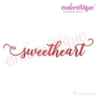 Sweetheart in Calligraphy Script - Love Marriage Wedding Valentines - Machine Embroidery File