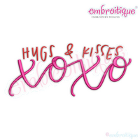 Hugs & Kisses XOXO - Love Marriage Wedding Valentines - Machine Embroidery File