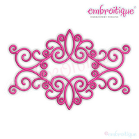 Curly Vintage Double Flourish Font Frame -  Embroitique Machine Embroidery File