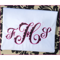 Fallyn Filled Monogram Set - girly, lacy alphabet -  Embroitique Machine Embroidery Design