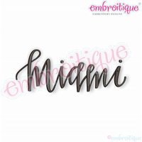 Miami in Script - Embroitique Machine Embroidery Design