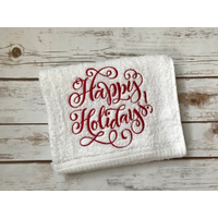 Happy Holidays Calligraphy Circle Christmas Design for Machine Embroidery, 2 image