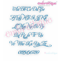 Mulberry Road Set 1 - Alphabet & Numbers Font - Italic Script -  0.75", 1", 1.5", 2", 2.5", 3"