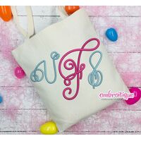 Featherly Monogram Set -Small Sizes -  Script Italics Font, 2 image