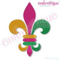 Embroitique Fleur De Lis French  Mardi Gras Solid Chevron Fill Stitch Set Machine Embroidery Design