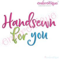 Handsewn for You DIY tag Handmade Handsewing, handcreated Machine embroidery design