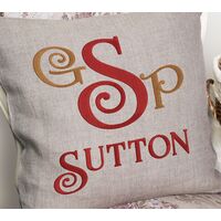 Mortimer Monogram Medium Fill Stitch Curly & Block Font, 2 image