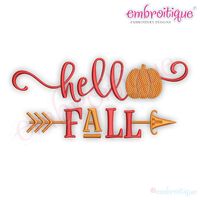 Hello Fall with Pumpkin -  Machine Embroidery Design