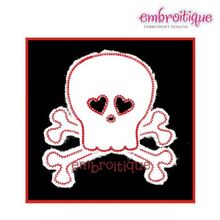 Boy Skull with Hearts Punk Love Valentine's Day Raw Edge Applique