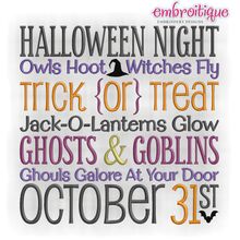 Halloween Night Word Block